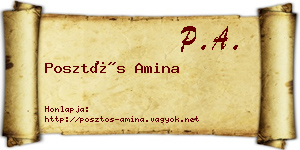 Posztós Amina névjegykártya